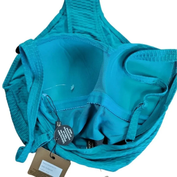 NIPTUCK Omega Teal Texture Joanne Twist Front Design Tummy Control One Piece - Picture 8 of 9